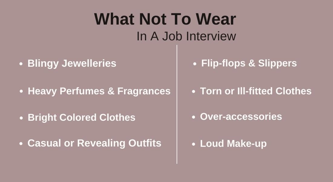 What not to wear in a job interview (Female)