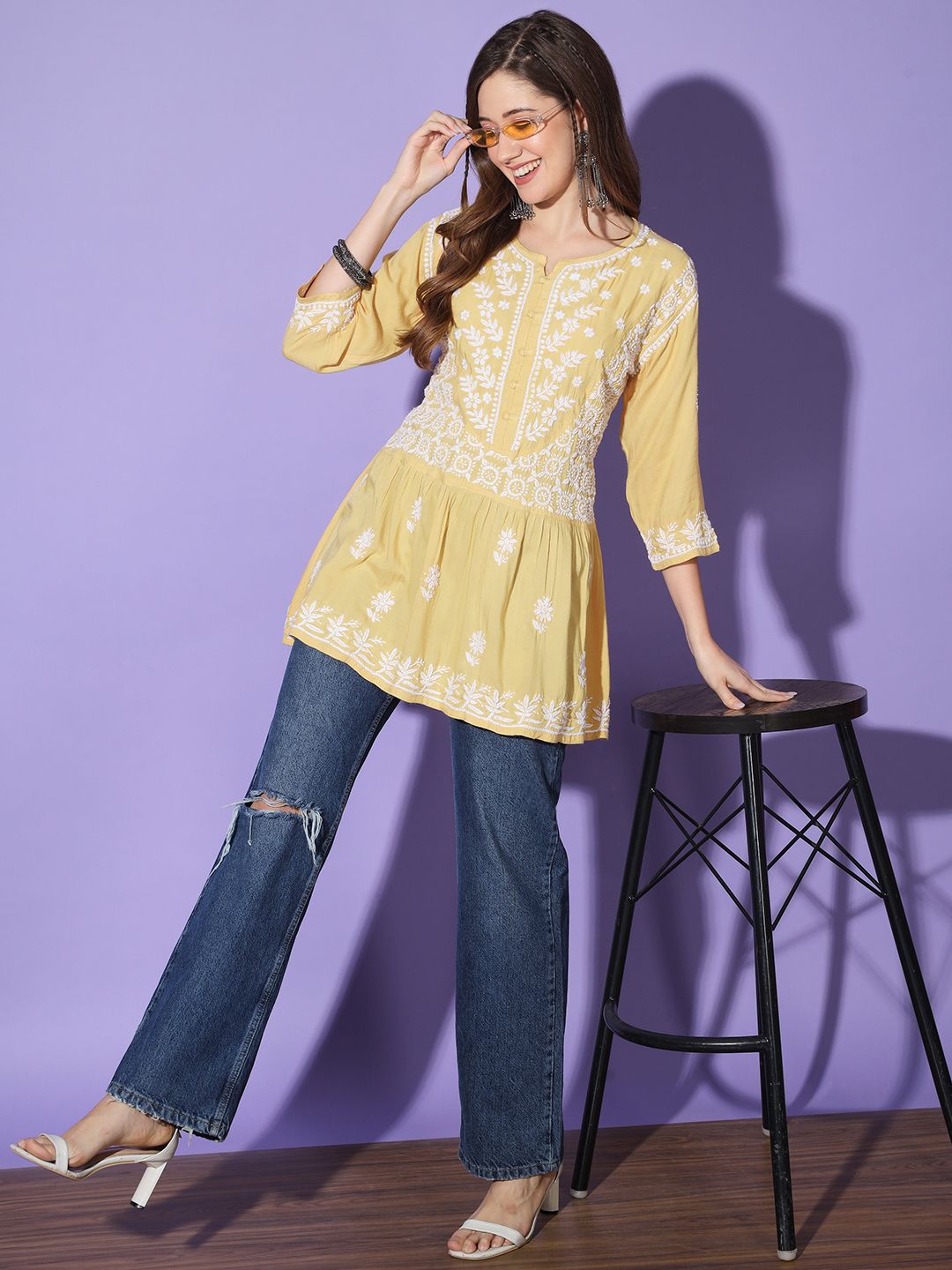 Simple green color printed party wear kurti #plain #short #kurtis #for # jeans #plainshortkurtis… | Simple kurta designs, Simple kurti designs,  Stylish kurtis design