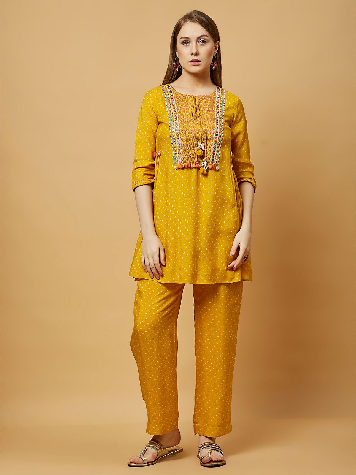 Buy Green Short Kurti Trouser Set Online in India | Flat 50% Off
