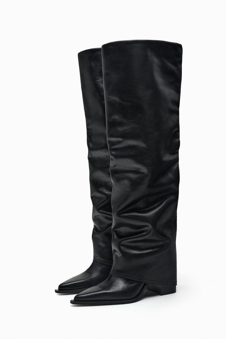 Zara Leather Gaiter Boots