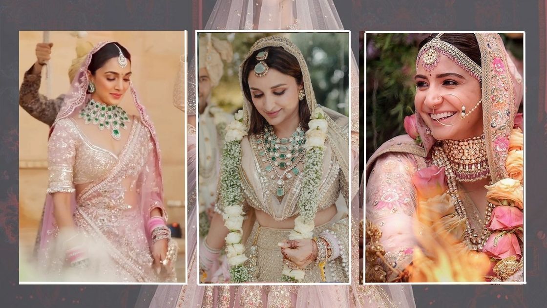 Bollywoos brides in pastel bridal lehengas